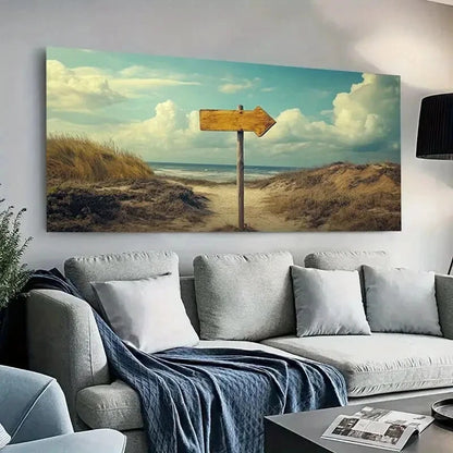 Beach Coastal Nature Sky wall canvas office home room framed 120x60cm - Bella Home Decor