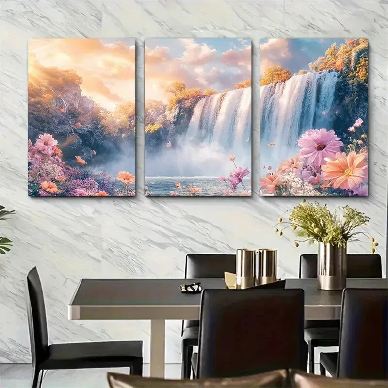 3pcs Niagara Falls Scenic Waterfall Metal Print Ready to Hang Art