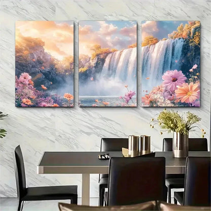 3pcs Niagara Falls Scenic Waterfall Metal Print Ready to Hang Art