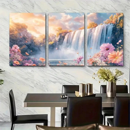 3pcs Niagara Falls Scenic Waterfall Metal Print Ready to Hang Art