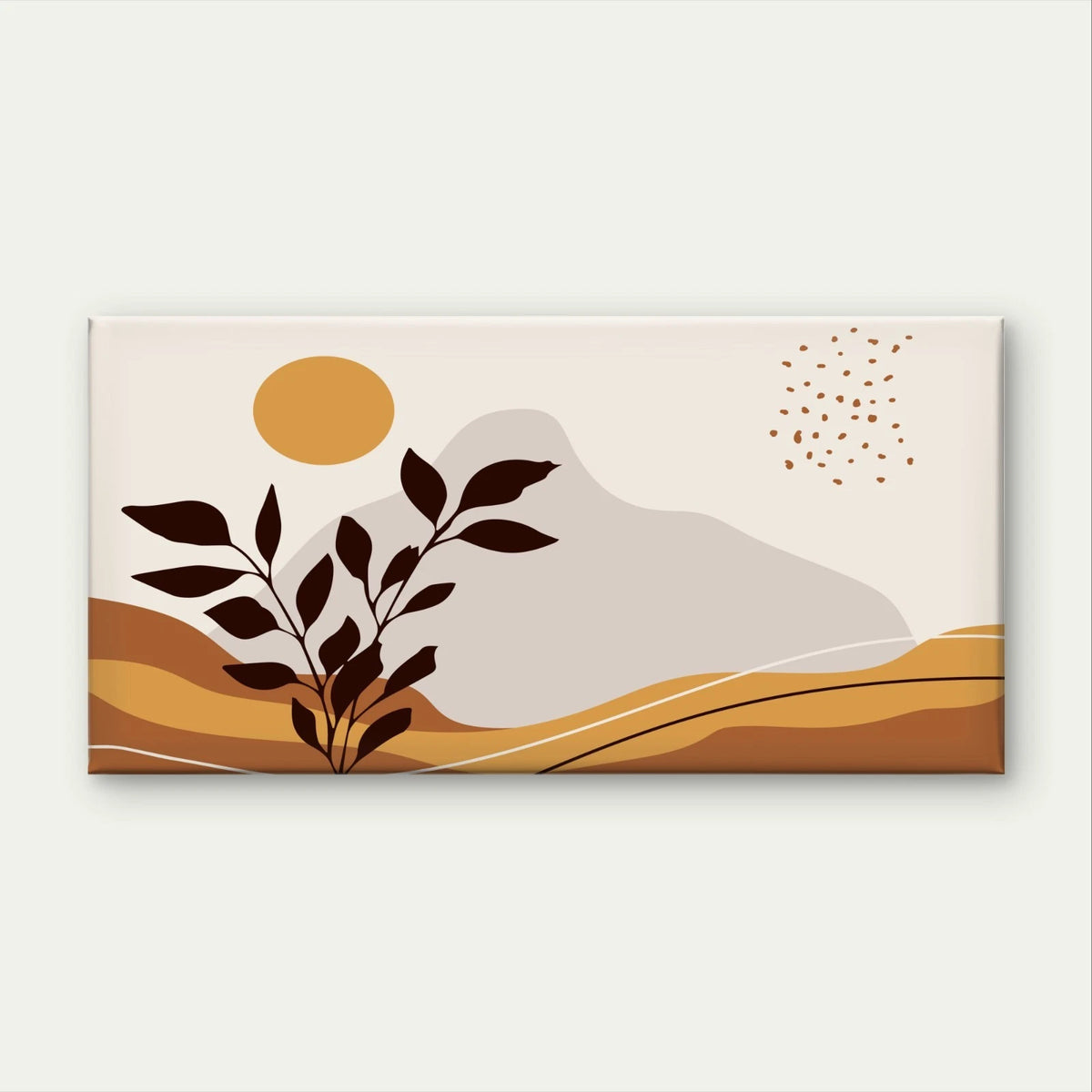 Warm Terracotta Abstract Landscape Wall Art Canvas Office Home Framed 120x60cm