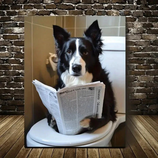 Beautiful Border Collie Contemporary Style Painting   40x60cm Metal Print Ready to Hang