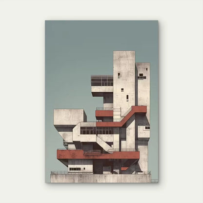 Geometric Industrial Design Metal Print Ready to Hang
