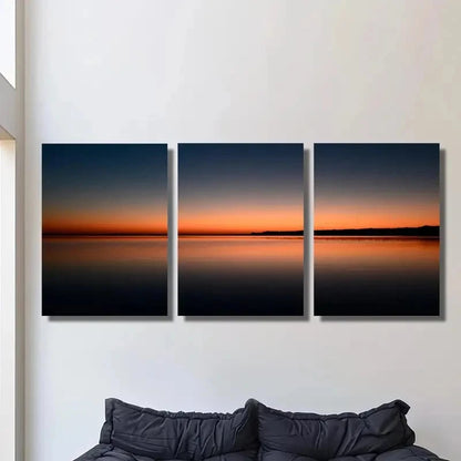 3pcs Sunset photography on the sea Metal Print Ready to Hang Art