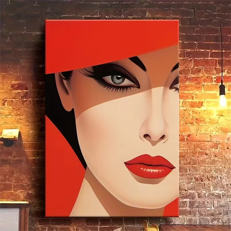 Abstract Red-Rimmed Alluring Eyes Design 60x90cm Portrait Home Decor Wall Print Art