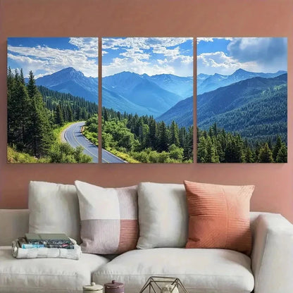 3pcs Trail Ridge Road Vibrant Colorado Forest Metal Print Ready to Hang Art