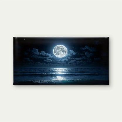 Midnight Ocean Horizon Wall Art Canvas Office Home Room Framed 120x60cm