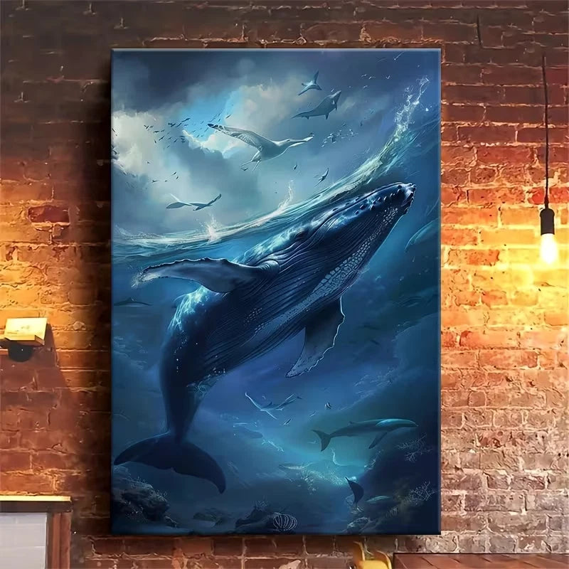Majestic Whale & Whale's Realm Oceanic 60x90cm Metal Print Ready to Hang