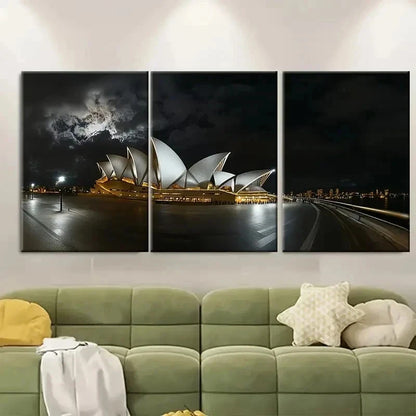 3pcs Sydney Opera House Travel Metal Print Ready to Hang Art