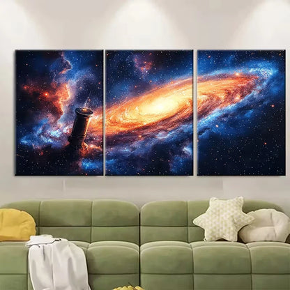3pcs Watercolour Abstract Galaxy Metal Print Ready to Hang Art