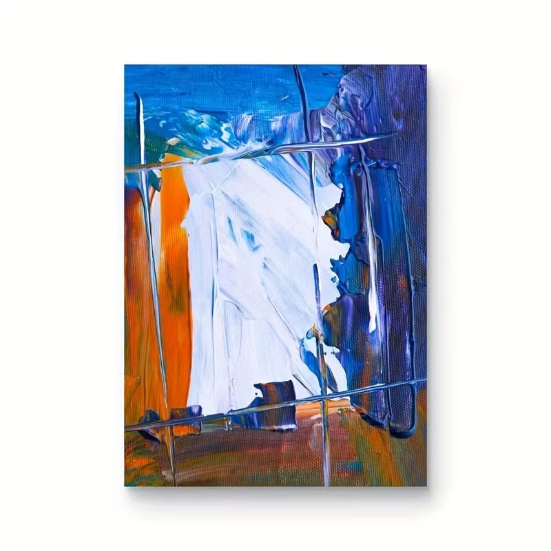 Abstract Brushwork in Neutral Tones Metal Print Ready to Hang