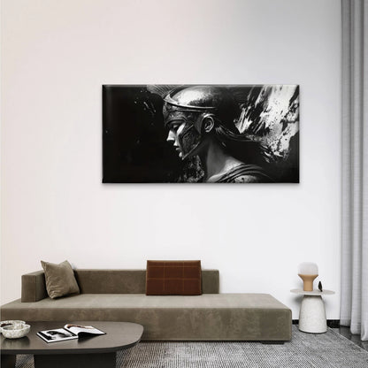 Black White Roman Soldiers Wall Art Canvas Office Home Room Framed 120x60cm