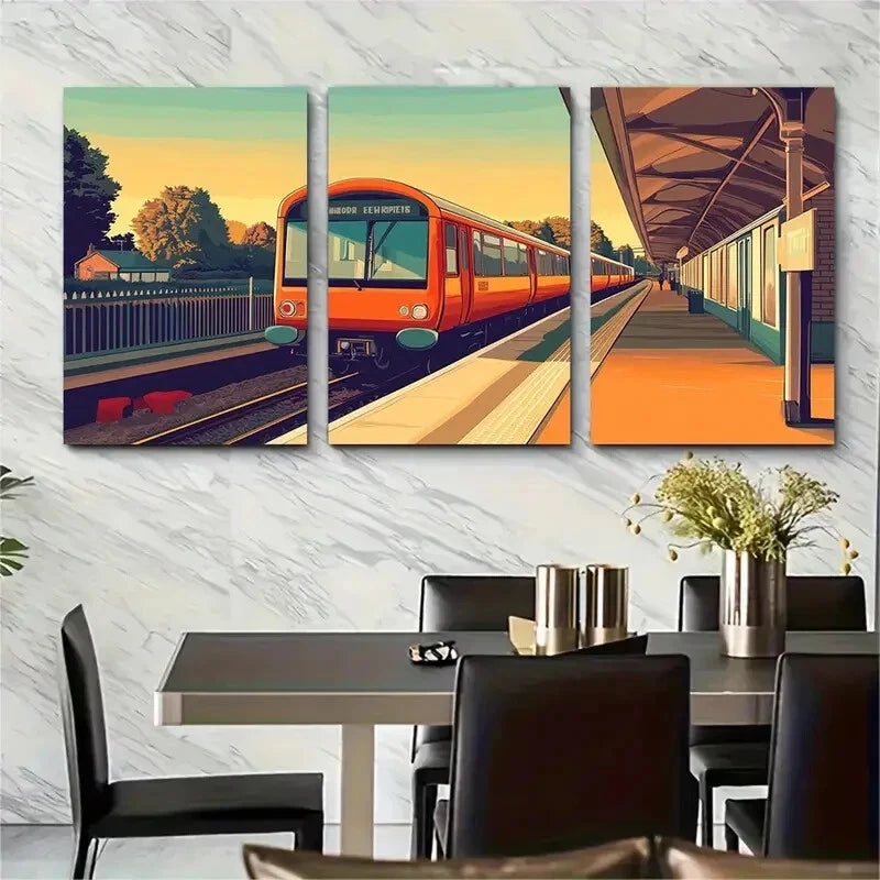 3pcs Danson Park Bexleyheath Retro Metal Print Ready to Hang Art