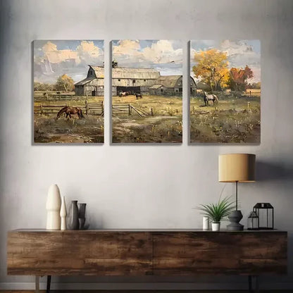 3pcs Rustic Farmhouse Landscape Art Canvas Unframed - High Quality Print 100% Australian Made Wall Canvas