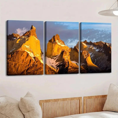 3pcs Torres del Paine National Park Perfect Wall Art Set Canvas Framed 40x60cm - High Quality Print 100% Australian Made Wall Canvas Ready to Hang
