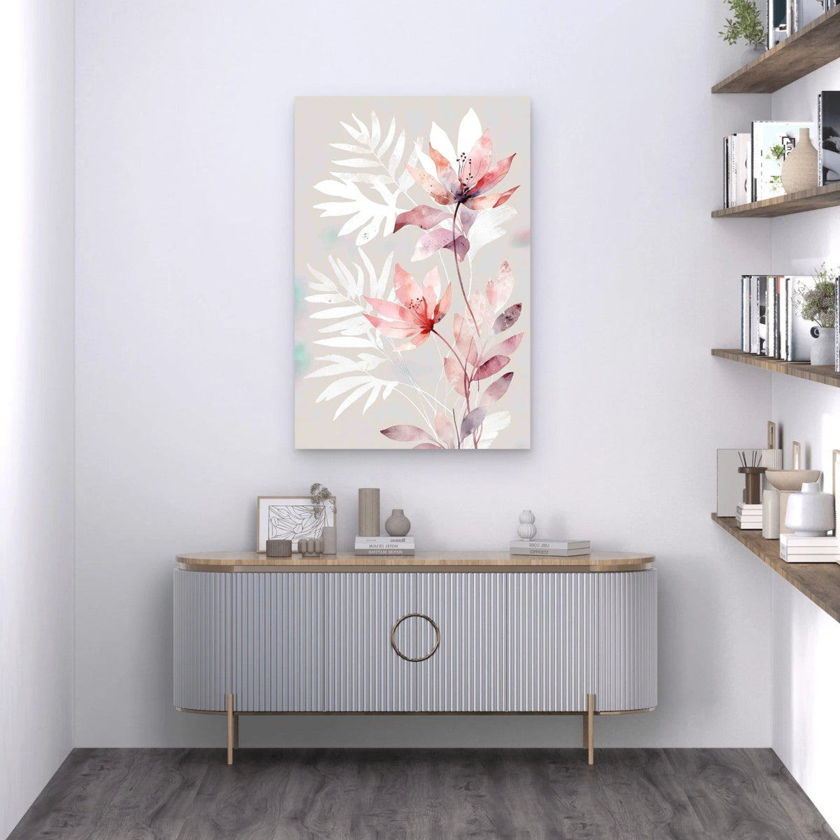 Aesthetic Abstract Floral Watercolor Design 40x60cm Metal Print Ready to Hang