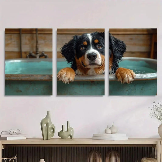 3pcs Bernese Mountain Dog Animal Metal Print Ready to Hang Art