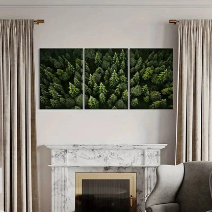 3pcs Forest Trees Greenery Natural Scenery Metal Print Ready to Hang Art