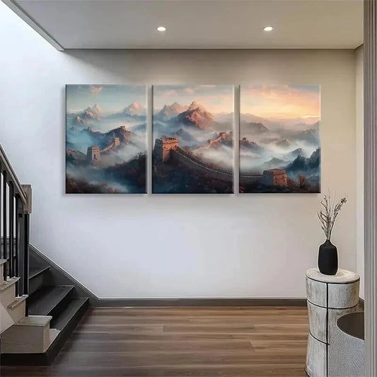 3pcs Scenic Great Landscape Misty Perfect Wall Art Set Canvas Framed 40x60cm - High Quality Print 100% Australian Made Wall Canvas Ready to Hang