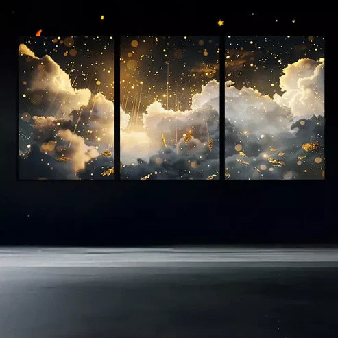 3pcs Celestial Clouds Art Canvas Framed 60x90cm - High Quality Print 100% Australian Made Wall Canvas Ready to Hang