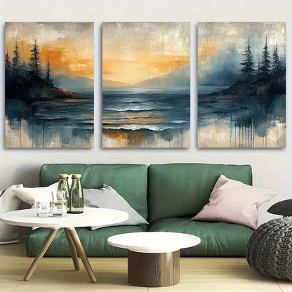 3pcs Abstract Modern Neutral Nature Metal Print Ready to Hang Art