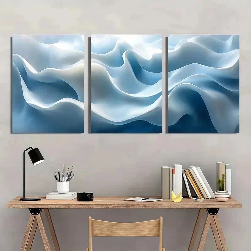 3pcs Geometric Minimalist Design with White Wall Art Set Canvas Framed 40x60cm - High Quality Print 100% Australian Made Wall Canvas Ready to Hang