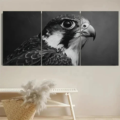 3pcs Bird Falcon, on Canvas, Thick Layers Wall Art Canvas Unframed - High Quality Print 100% Australian Made Wall Canvas