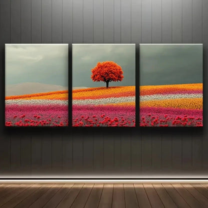 3pcs Colorful Rose Garden & Orange Wall Art Set Canvas Framed 40x60cm - High Quality Print 100% Australian Made Wall Canvas Ready to Hang