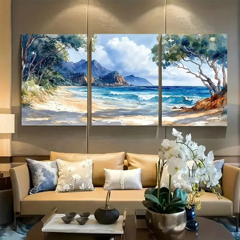 3pcs The Basin Australia Watercolor Vacation Metal Print Ready to Hang Art