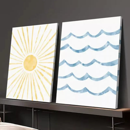 2pcs Decorative Painting, Watercolor, Minimalism Canvas Framed 50x75cm - High Quality Print 100% Australian Made Wall Canvas Ready to Hang