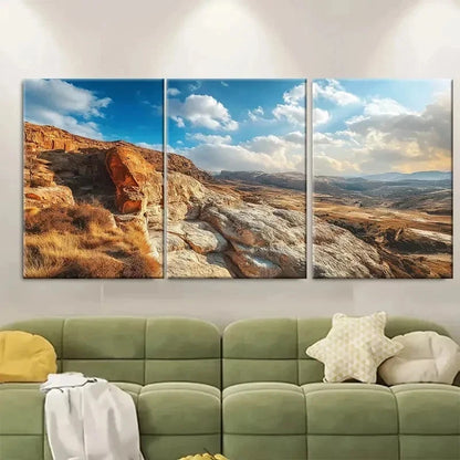 3pcs Petra The Treasury Monastery Travel Metal Print Ready to Hang Art