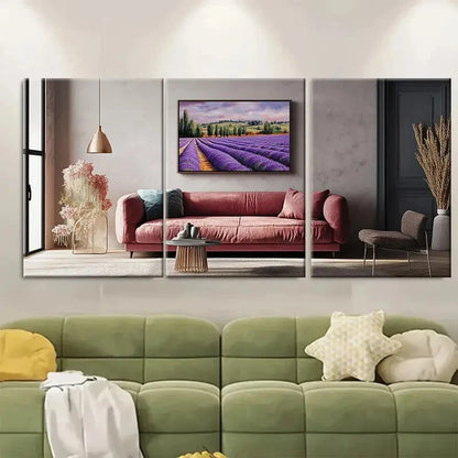 3pcs Provence Lavender Fields French Travel Poster Metal Print Ready to Hang Art