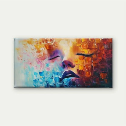 Modern Abstract Face Painting Wall Art Canvas Office Home Room Framed 120x60cm