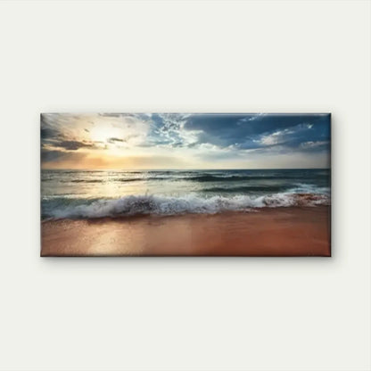 Sea Wave Ocean Sunset Wall Art Canvas Office Home Room Framed 120x60cm