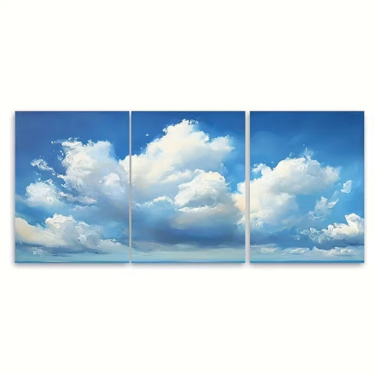 3pcs Florida Landscape Clouds Painting Metal Print Ready to Hang Art