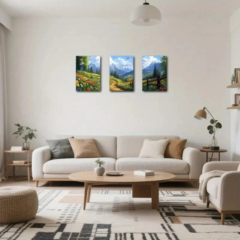 3pcs a Fantasy Forest Pathway Abstract Art Metal Print Ready to Hang Art