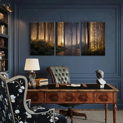 3pcs Mystical Nature Enchanted Forest Pathway Metal Print Ready to Hang Art