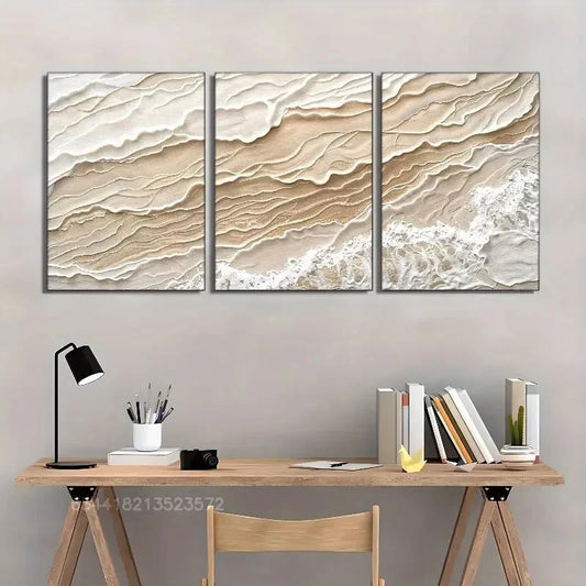 3pcs Elegant Minimalist Style art Posters Metal Print Ready to Hang Art