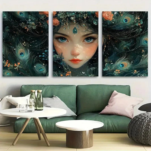 3pcs Hera Queen Of The Gods Design Metal Print Ready to Hang Art