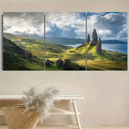 3pcs Isle of Skye Scotlands Wall Art Set Canvas Unframed - High Quality Print 100% Australian Made Wall Canvas