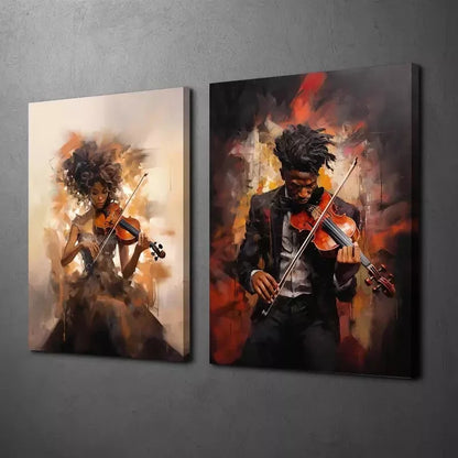 2pcs Victorian Style, Black Culture Canvas Framed 50x75cm - High Quality Print 100% Australian Made Wall Canvas Ready to Hang