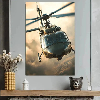 UH-60 Black Hawk Helicopter Military Poster 40x60cm Metal Print Ready to Hang