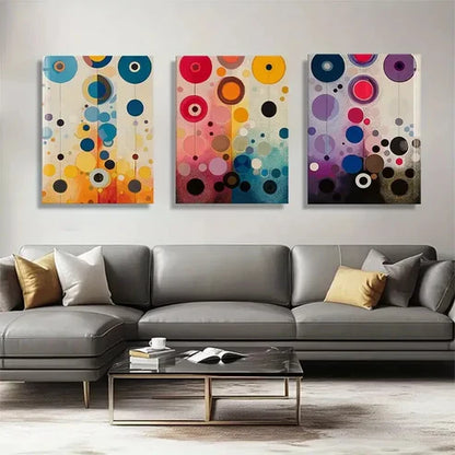 3pcs Modern Geometric Design Vibrant Perfect Wall Art Canvas Unframed - High Quality Print 100% Australian Made Wall Canvas