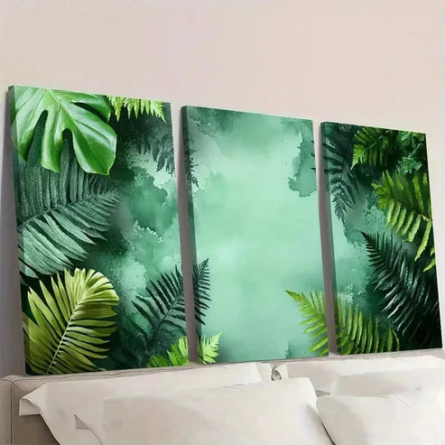 3pcs Green Watercolor Painting Floral Art ER Wall Art Set Canvas Unframed - High Quality Print 100% Australian Made Wall Canvas