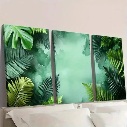 3pcs Green Watercolor Painting Floral Art ER Wall Art Set Canvas Unframed - High Quality Print 100% Australian Made Wall Canvas