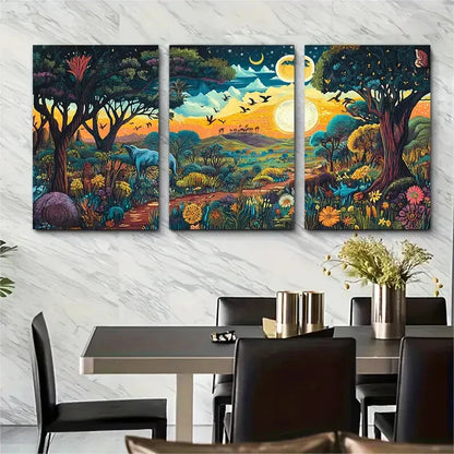 3pcs African WildlifeMaasai Mara National Reserve Metal Print Ready to Hang Art