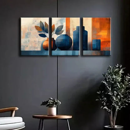 3pcs Abstract Vase Canvas Framed 60x90cm - High Quality Print 100% Australian Made Wall Canvas Ready to Hang