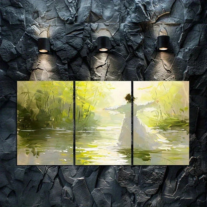 3pcs Dancer Danced Lightly in The Bamboo Forest Metal Print Ready to Hang Art