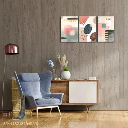 3pcs Abstract Collection Art Decoration Poster Metal Print Ready to Hang Art