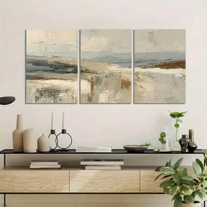 3pcs English Landscape Oil Painting Abstract Metal Print Ready to Hang Art
